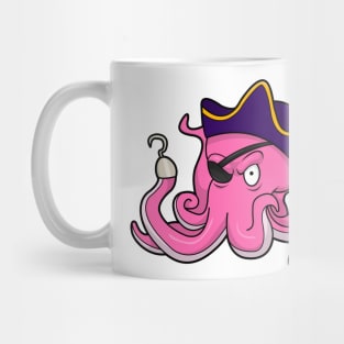 Octopus as Pirate with Hooked hand & Eye patch Mug